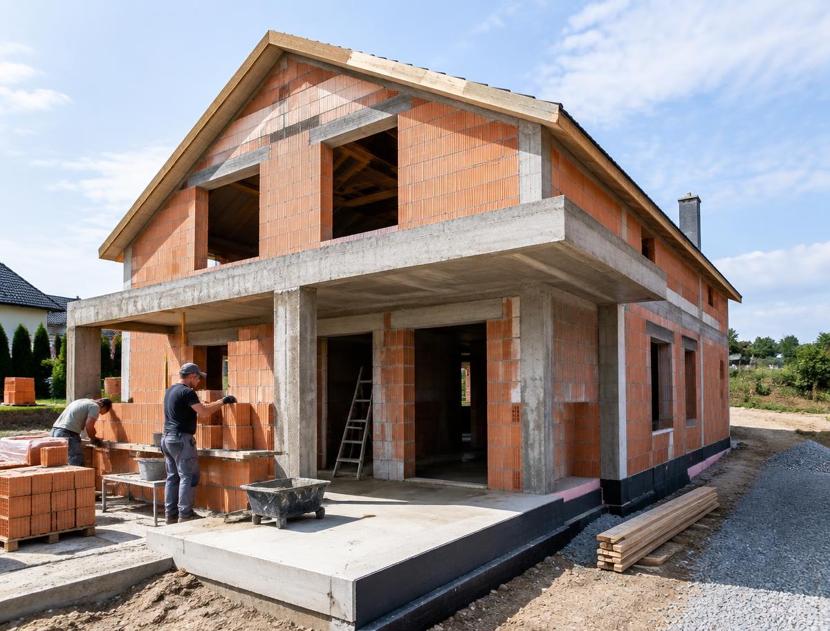 Zdění a betonové konstrukce rodinného domu